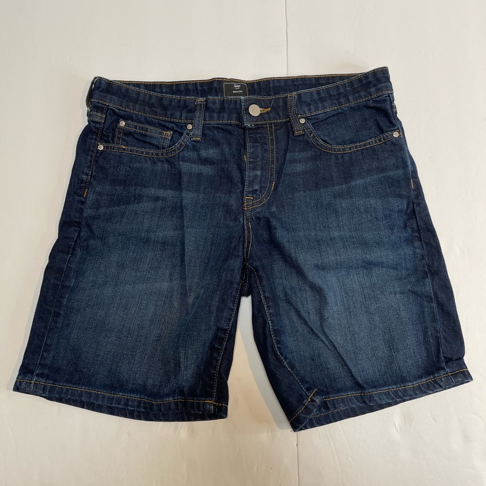 Womens Gap Bermuda Dark Wash Denim Jean Shorts Size 6 28  SG
